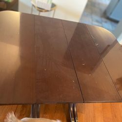 Antique “Brandt Furniture Of Character”, solid mahogany table, and chairs