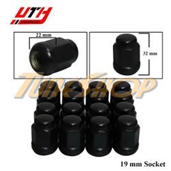 16 HONDA ACURA BALL RADIUS SEAT STOCK OEM WHEELS LUG NUTS 12X1.5 19MM HEX BLACK