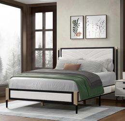 Modern White Bed Frame Full Size