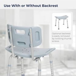 Shower chair with back, adjustable stool, new inbox