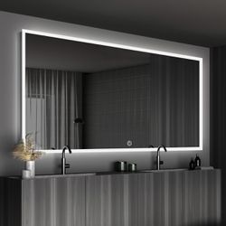LED Bathroom Vanity Mirror With Defog