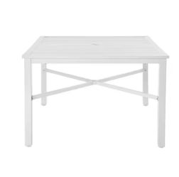 BRAND NEW 42” White Metal Patio Dining Table – Outdoor Garden & Backyard Table