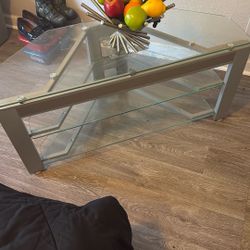 Glass Table For TV Or In Corner 