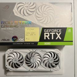 3090 ASUS ROG WHITE STRIX OC 24GB GDDR6X PRISTINE CONDITION