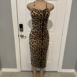 Cross back cheetah dress