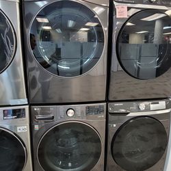 LG Front Loading Washer And Stackable Gas Dryer Set 