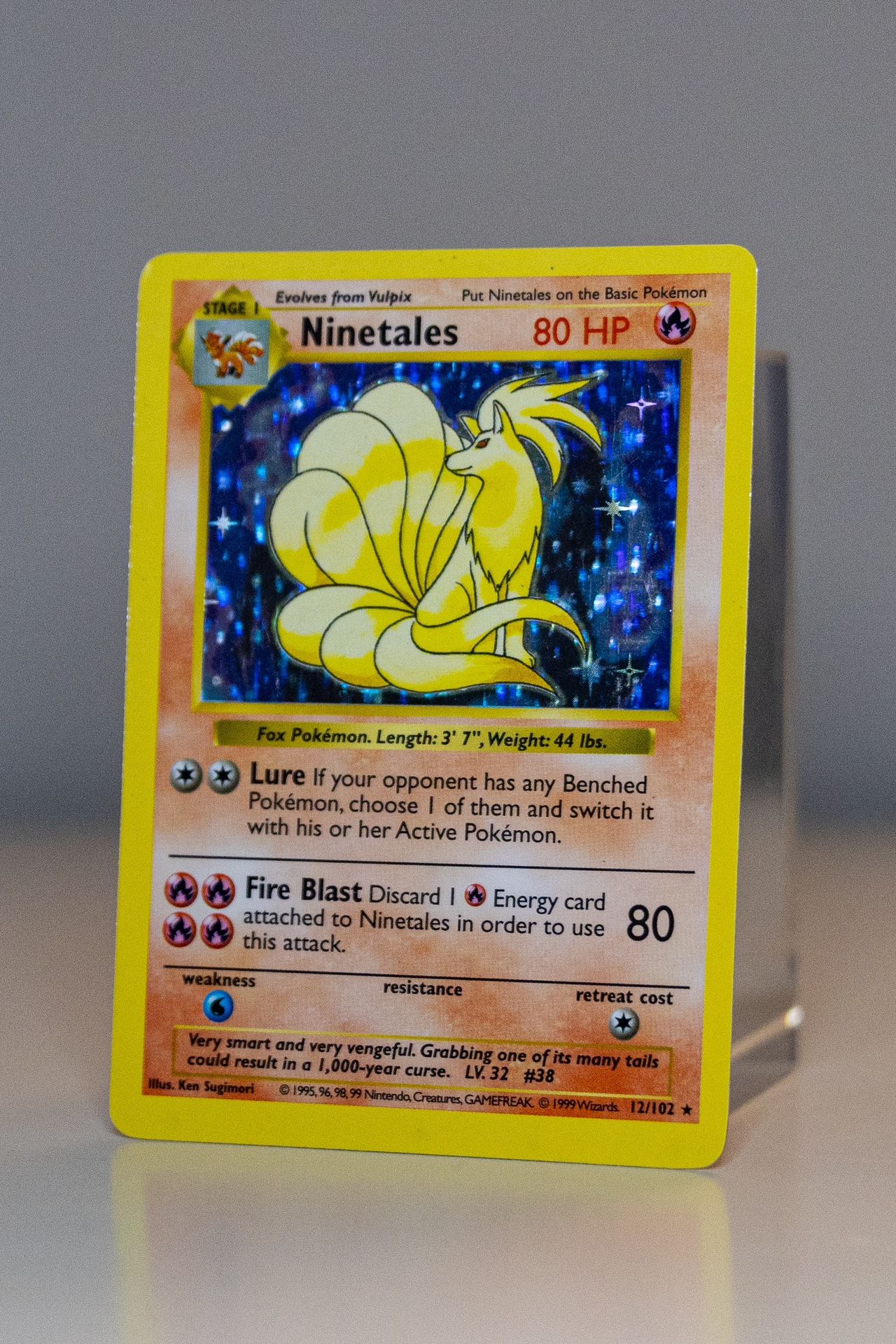 Pokemon TCG - Ninetales 12/102 (Shadowless) - Base Set (MP)