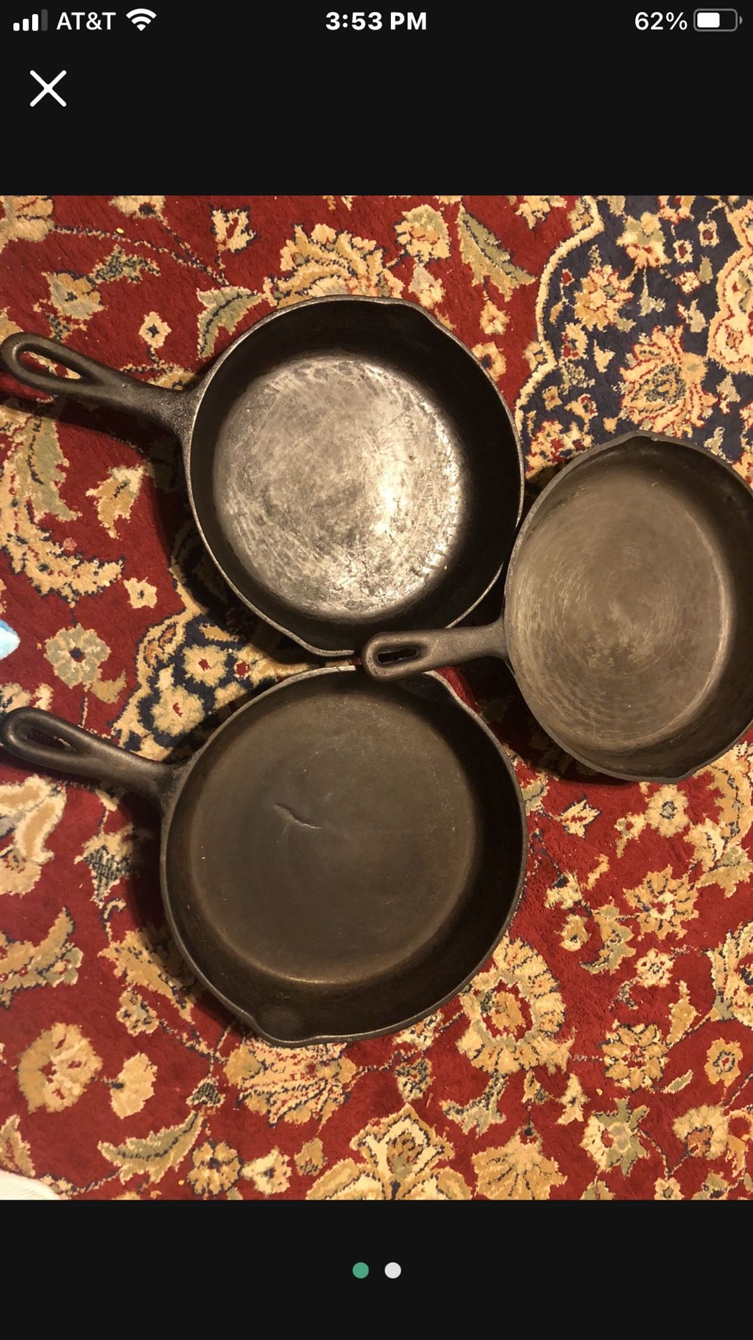 3 Cast Iron Skillets