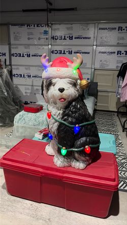 Christmas Light-Up Dog Figurine Decoration