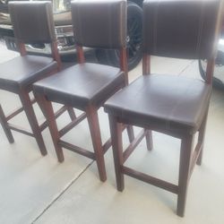 3 Bar Stools Excellent Condition 24" Made In Brasil