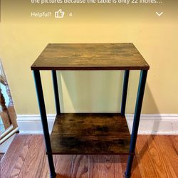  1 End Table,Small Side Table,2-Tier Nightstand with Storage Shelf,Sofa Bedside Table for Small Spaces in Living Room,Bedroom, Office,Stable Frame,Eas