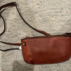 New Brown Leather Cross Body Purse 