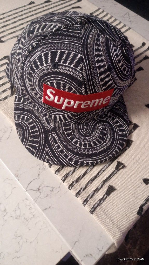 New Era 59Fifty SUPREME World Famous Uptown Box Logo Baseball Hat Cap Wool