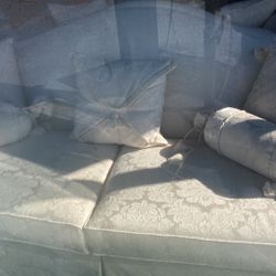 White Camelback French Provincial Style Sofa