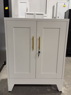 36" Metal File Garage Storage Cabinet with Lock,Tool Steel Locker Organizer,Lockable Home Office Storage Cabinet with 2 Adjustable Shelves for Kitchen