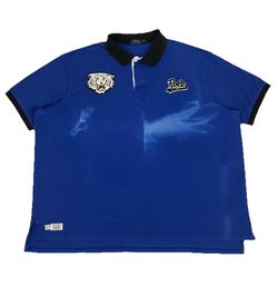 Polo Ralph Lauren Polo Shirt 5XL BIG 5XB Blue Tiger P Wing Rugby Pony Vintage