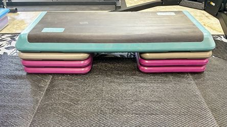 The Step Original Aerobic Platform with 6 Adjustable Risers - Teal/Purple