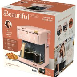 Beautiful Multi-Brew 12-Cup Programmable Drip & Single-Serve Coffee Maker, Rose (read description)  