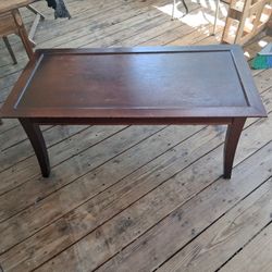 Sturdy Solid Wood Coffee Table with Storage Drawer