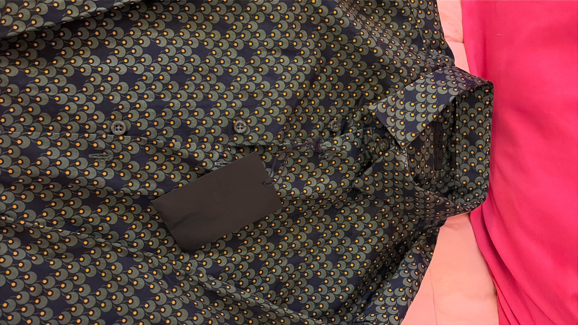 Prada- Geometric Button Down Mens Shirt