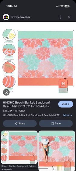Hihoto sandproof beach blanket 79"x 83"