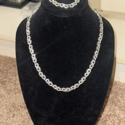 8mm 22inch Iced Out Moissanite Diamond VVS1 Infinity Chain With Bracelet Set