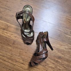 BCBGirls Brown Sandals Heels Size 7