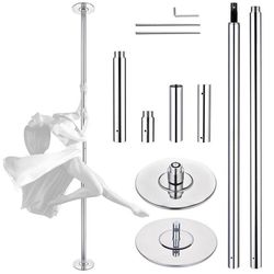 Silver Expandable Extendable Spinning Dance Pole 45mm