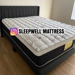 NEW QUEEN BED FRAME WITH MATTRESS 