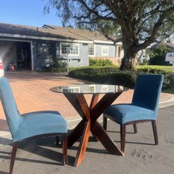 Glass table / Wood Table With Glass / Glass Table Set 
