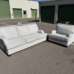 Beautiful Light Gray Sofa And Chair + Free Delivery 