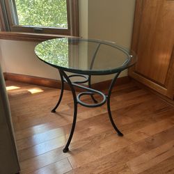 Solid Wrought Iron Family Room Table Set