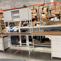  L Shaped Office Desk with 6 Drawers 