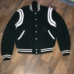 Vintage Pine Green Varsity Jacket 