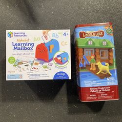 Learning Resources Alphabet Mailbox + Lincoln Logs Cabin Set (Bundle) – $20 OBO