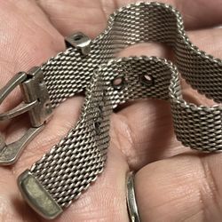 Vintage Sterling Silver Mesh Bracelet Unisex