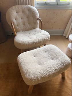Clam Rocking Chair and Ottoman