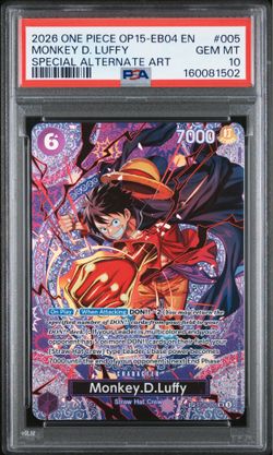 PSA 10 2026 ONE PIECE OP15-EB04-ADVENTURE ON KAMI'S ISLAND 005 MONKEY D. LUFFY SPECIAL ALTERNATE ART