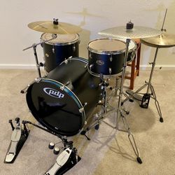 In Upland 91784. PDP Centerstage complete Drum Set 22 12 16 14 Mixed Cymbals Stand New Double Pedal Seat $350 Cash 2401 N. Euclid Ave. Upland 91784