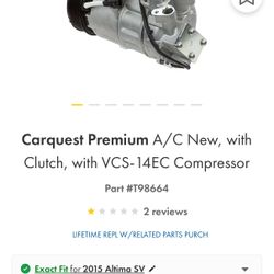 2015 Nissan Altima SV Ac Compressor