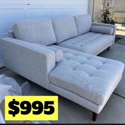 Brand new Mid Century Style Sectional Sofa, Retails For Over $2300