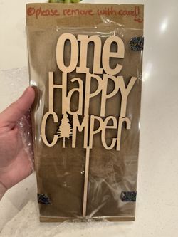 One Happy Camper Cake Topper