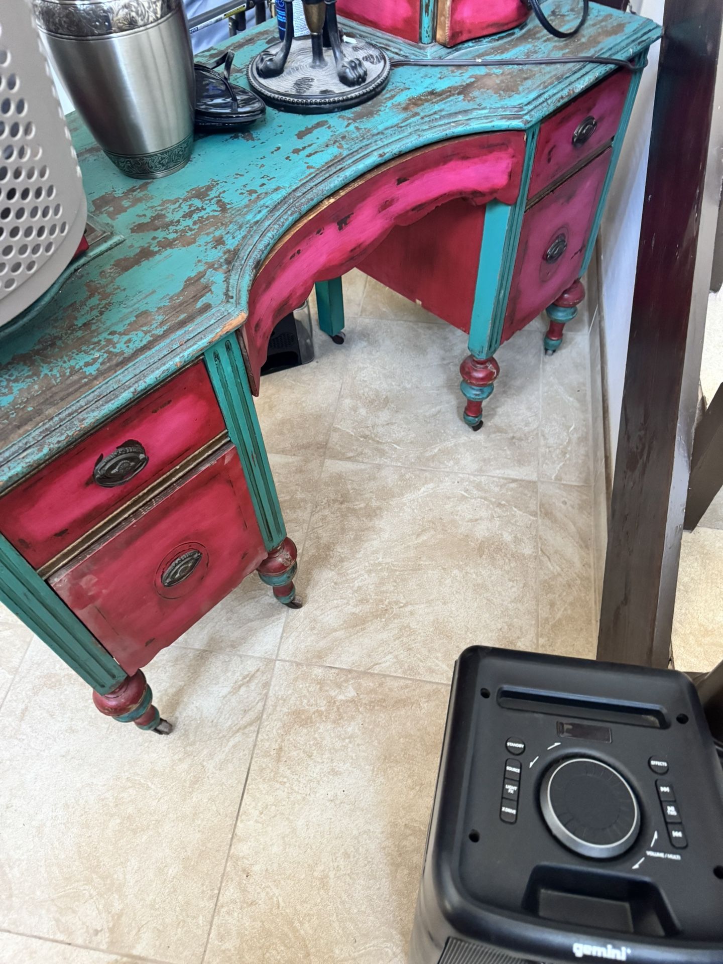 Antique Vanity And Mirror 