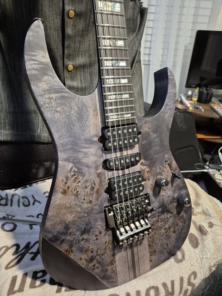 🎹Ibanez "EXOTIC BURL WOOD" 1 Solid pc Body🔥DiMarzio / Wizard III Maple/Walnut Neck $1599 NEW🎸🔥
