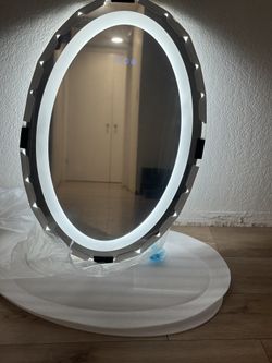 OKPAL 24x36 Oval LED Bathroom Mirror with Anti-Fog & Lights