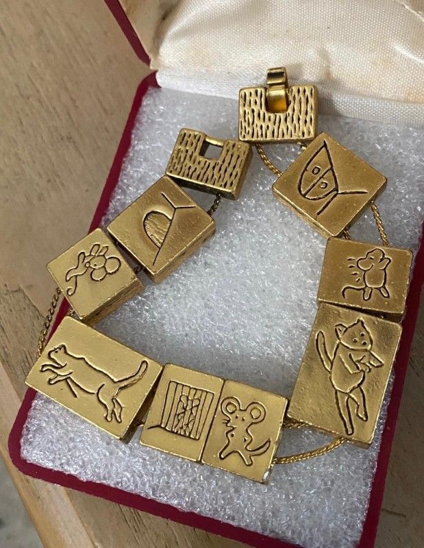 Pulsera Gold Filled Eslabón Cuadrado Joyería Antigua