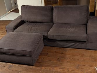 Comfortable Sofa and Storage Ottoman – Tall-Person Friendly