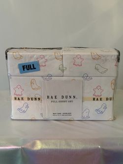 Rae Dunn Full Sheet Set Halloween Ghosts Easy Care Soft