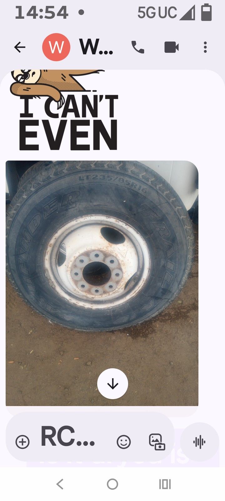Trailer Tire 80-90% Left