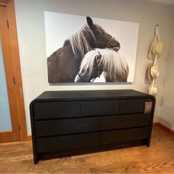 New modern black dresser 7 drawer, waterfall edge dresser, modern black dresser with rounded edges free delivery ✅